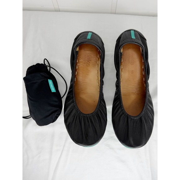 Tieks Shoes - Tieks by Gavrieli Matte Black Leather Foldable Ballet Flats Shoes Womens 10